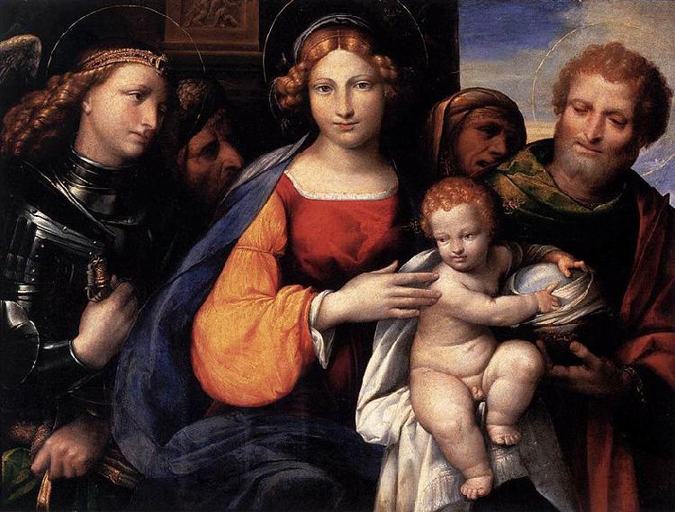 Benvenuto Tisi Virgin and Child with Saints Michael and Joseph